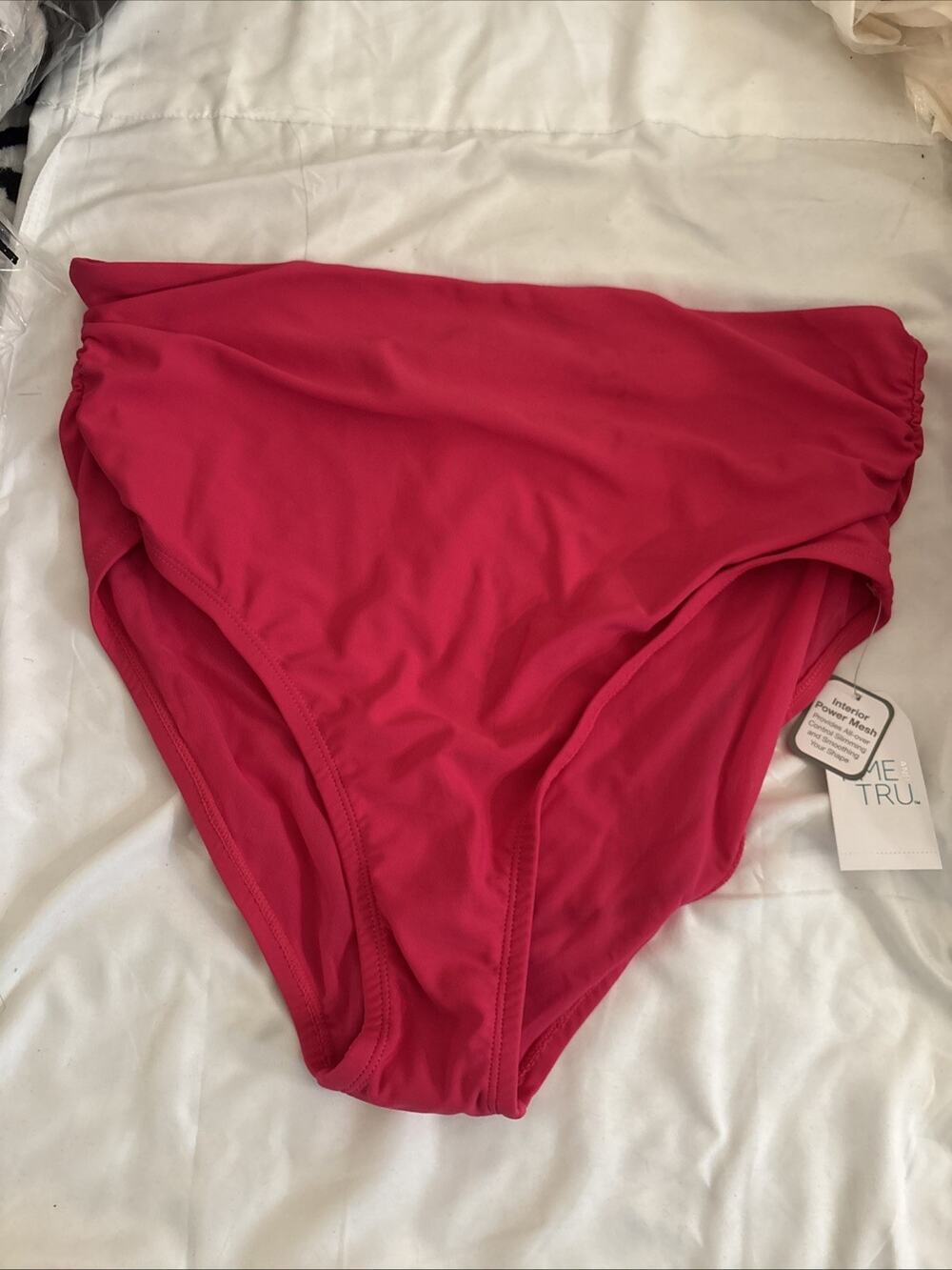 Time and True Bikini Bottoms Womens XLarge Pink Posey High Waisted